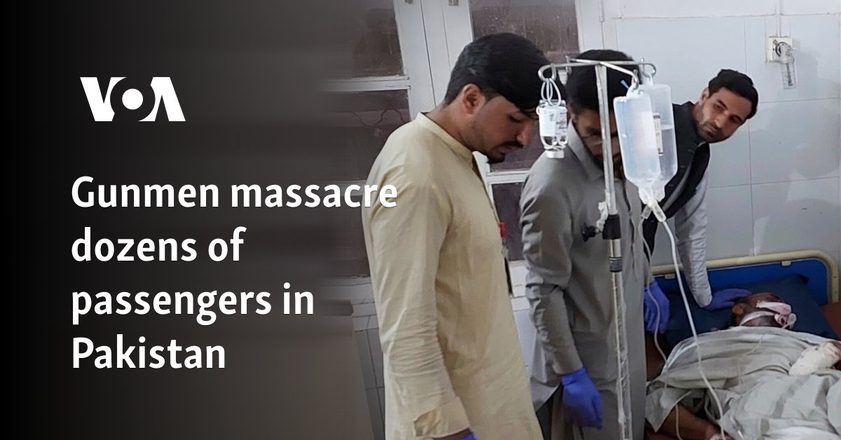 Gunmen massacre dozens of passengers in Pakistan