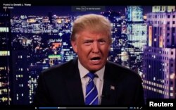 Republican U.S. presidential nominee Donald Trump is seen in a video screengrab as he apologizes for lewd comments he made about women during a statement recorded by his presidential campaign and released via social media after midnight Oct. 8, 2016.