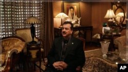 Pakistani Prime Minister Yousuf Raza Gilani during an interview with The Associated Press at his residence in Lahore, Pakistan, December 5, 2011.