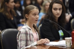 Swedish teen climate activist Greta Thunberg testifies at a Climate Crisis Committee joint hearing on "Voices Leading the Next Generation on the Global Climate Crisis," on Capitol Hill, in Washington, Sept. 18, 2019.