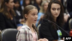 Swedish teen climate activist Greta Thunberg testifies at a Climate Crisis Committee joint hearing on "Voices Leading the Next Generation on the Global Climate Crisis," on Capitol Hill, in Washington, Sept. 18, 2019.