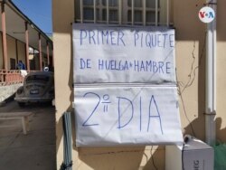 ​ El Sindicato de Ramas Médicas de La Paz (SIRMES) se encuentra en su segundo día de huelga de hambre. [Foto: Yuvinka Gozalvez Avilés]. ​