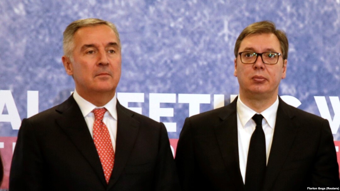 Predsednik Crne Gore Milo Đukanović i predsednik Srbije Aleksandar Vučić na samitu u Tirani 2019.