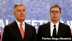 Predsednik Crne Gore Milo Đukanović i predsednik Srbije Aleksandar Vučić na samitu u Tirani 2019.