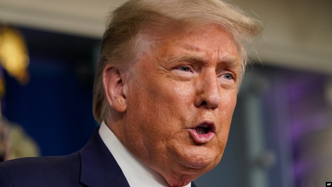 Predsednik Donald Tramp govori na konferenciji za novinare u Beloj kući, 23. jul 2020. 
