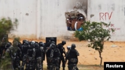 Motín carcelariop en la prisión de Alcazuz, en Natal, estado de Rio Grande do Norte en Brasil, en enero de 2017. 