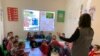 Syrian children are seen in a classroom in Himaya Center, a nongovernmental organization based in Lebanon that works to protect and educate children, mainly girls, and their families of the risks of child marriage. (N. Ahmado/VOA)