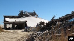 Donations to the American Red Cross have fallen after its spotty response to Superstorm Sandy, which struck the Atlantic Coast in October 2013. Shown are the ruins of an oceanfront home in Mantoloking, New Jersey.
