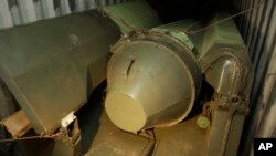 Military equipment lays in containers aboard a North Korean-flagged ship at the Manzanillo International container terminal on the coast of Colon City, Panama, July 16, 2013. 