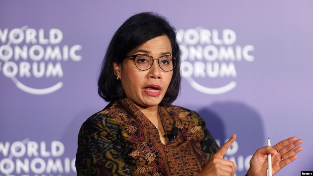 Menteri Keuangan Sri Mulyani saat menghadiri Forum Ekonomi Dunia di Hanoi, Vietnam, 12 September 2018.