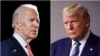 Foto kombinasi mantan wakil presiden Joe Biden (kiri) dan Presiden Donald Trump.