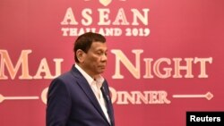 Tổng thống Philippines Rodrigo Duterte tại Thượng đỉnh ASEAN lần thứ 34 ở Bangkok, Thái Lan, ngày 22/06/2019.