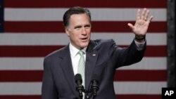Republican presidential candidate, former Massachusetts Gov. Mitt Romney speaks at Lansing Community College in Lansing, Mich., May 8, 2012. 