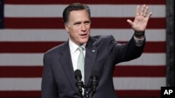 Republican presidential candidate, former Massachusetts Gov. Mitt Romney speaks at Lansing Community College in Lansing, Mich., May 8, 2012. 