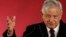 Mexican President Andres Manuel Lopez Obrador speaks during a press conference in Mexico City, Jan. 9, 2019.