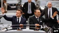 Les chefs d'État français et marocain Emmanuel Macron et Mohammed VI à Rabat.