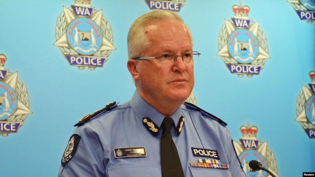 Komisioner polisi Australia Barat, Chris Dawson, di Peth, 11 Mei 2018. (AAP/Rebecca Le May/via REUTERS) 