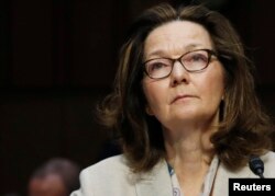 Gina Haspel, directora interina de la CIA, testifica en el Senado de EE.UU. en su audiencia de confirmación para ocupar el cargo en reemplazo de Mike Pompeo.