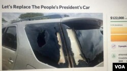 A screen shot of Nelson Chamisa's GoFundMe initiative which has surpassed its target of US$120,000