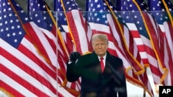 Presidente Donald Trump no comício de semis apoiantes, 6 de Janeiro, 2021