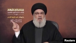 حسن نصرالله، رهبر حزب الله، در اولین سخنرانی خود پس از آغاز جنگ میان اسراییل و گروه حماس