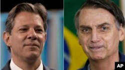 Fernando Haddad (kiri), Capres berhaluan kiri akan berhadapan dengan Jair Bolsonaro (kanan) kandidat berhaluan kanan dalam Pilpres Brazil babak kedua. 