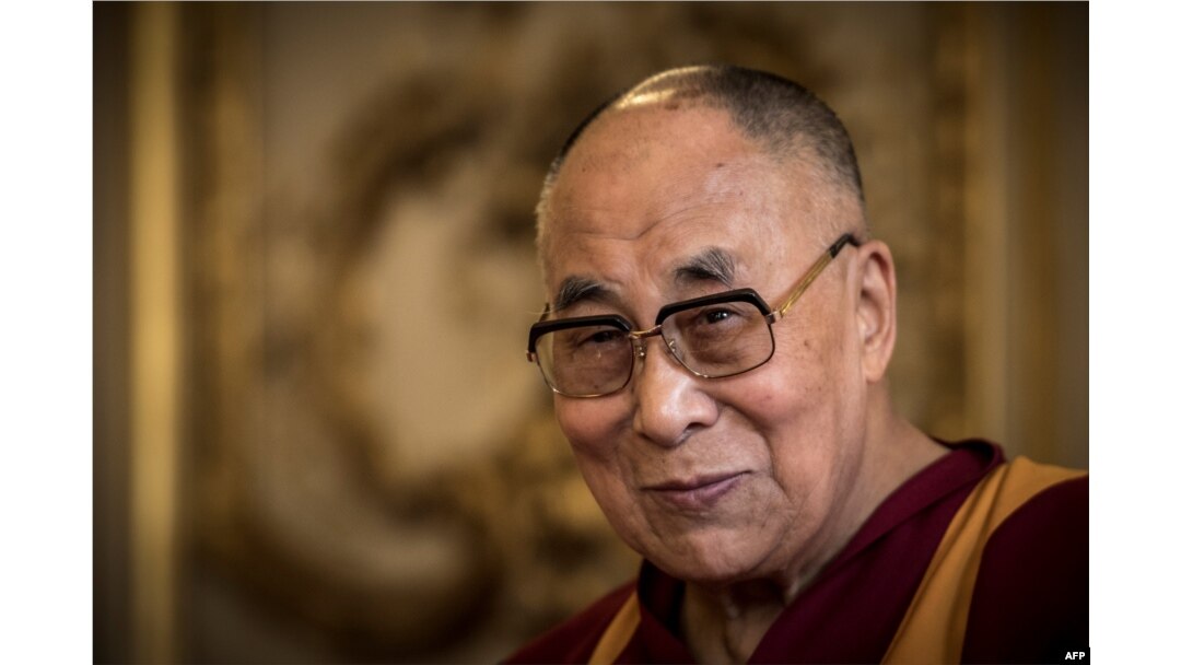 The Dalai Lama (C) is pictured during a meeting with the International Group of Information about Tibet in the French Senate premises in Paris, Sept. 14. 2016.