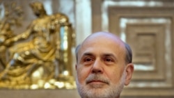 Federal Reserve Chairman Ben Bernanke attends opening of the College Fed Challenge National Finals at the Federal Reserve Board of Governors, Washington, Dec. 2, 2013.