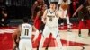 Nikola Jokić i Demijan Lilard posle šeste utakmice serije Denver - Portland u prvoj rundi NBA plej-ofa (Foto: Reuters/Troy Wayrynen-USA TODAY Sports)