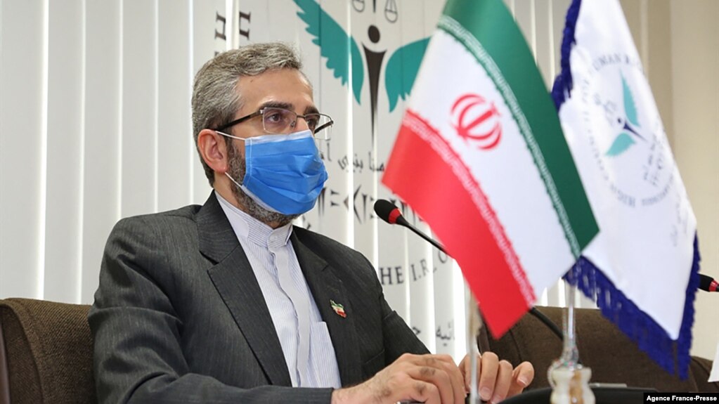 资料照片：伊朗副外长巴格里在德黑兰发表讲话（2021年5月29日）(photo:VOA)