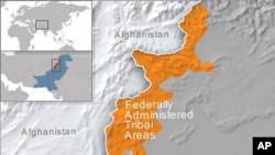 Map of the federally administrated tribal areas of Pakistan