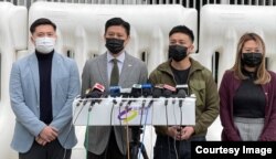 公民党副主席谭文豪(左二)表示，新冠肺炎疫情冲击下， 香港人期望财政预算案推出纾困措施可以带来希望，现在反而换来“绝望” (公民党图片)