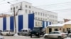 A truck leaves prison hospital number 1 where Nadezhda Tolokonnikova of Pussy Riot group is being held in Krasnoyarsk, Russia, Dec. 19, 2013. 