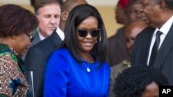 Zimbabwean first lady Grace Mugabe attends the Harare Agriculture Show in Harare, Zimbabwe, Aug. 25, 2017.