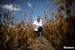 FILE - Brazil's Agriculture Minister Blairo Maggi attends an opening ceremony of the Grain Harvest in Caseara, Brazil, Feb. 15, 2018.