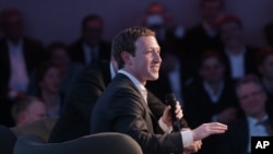 FILE - Facebook CEO Mark Zuckerberg speaks during the awarding ceremony of the newly established Axel Springer Award in Berlin, Feb. 25, 2016.