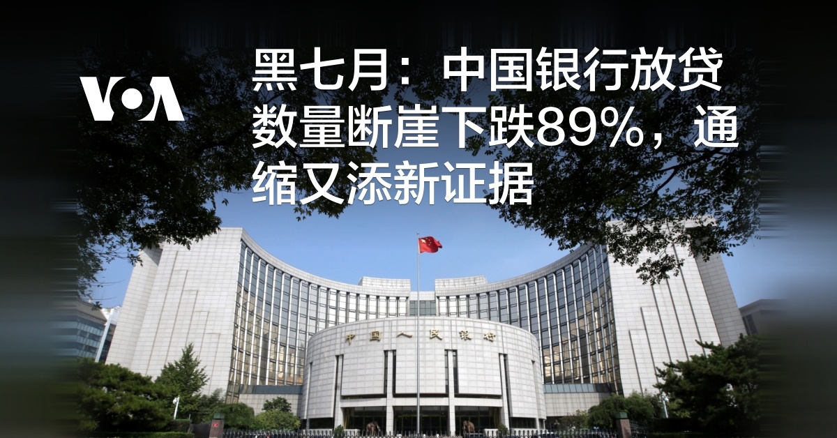 黑七月：中国银行放贷数量断崖式下跌89%，通缩又添新证据