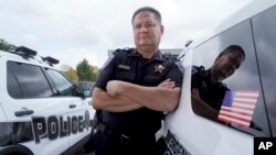 Kurt Whisenand, the deputy police chief in Rockford, Illinois, poses for a portrait in Rockford, Sept. 20, 2021.