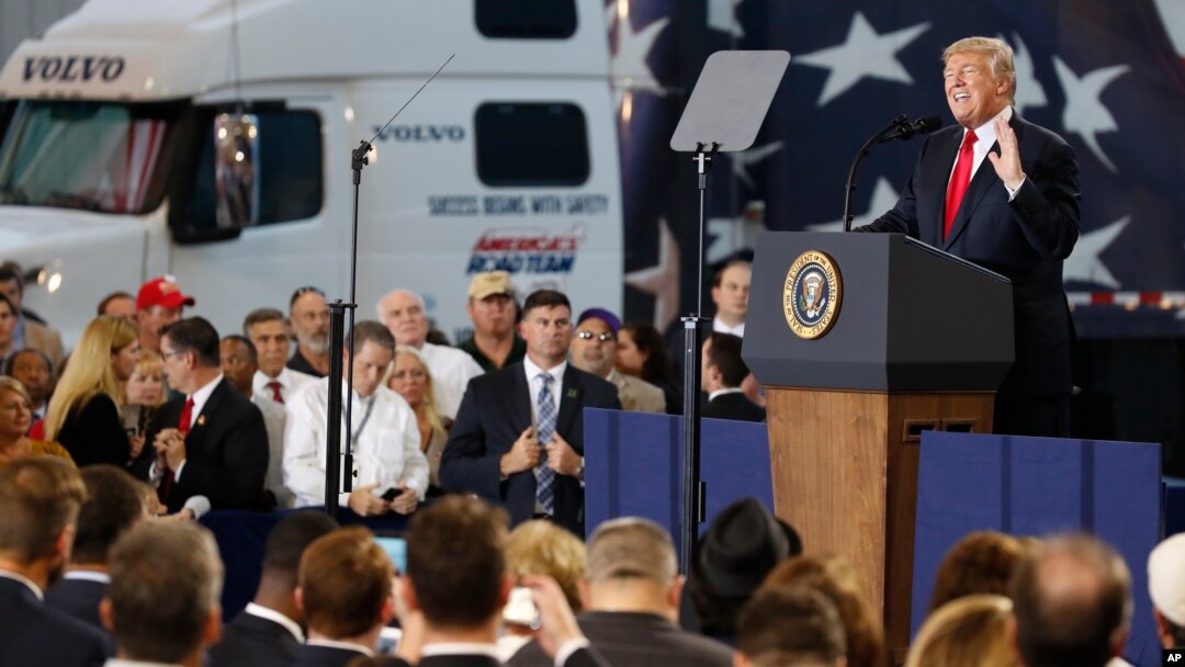 President Donald Trump speaks about tax reform during an event at the Harrisburg International Airport, Oct. 11, 2017, in Middletown, Pennsylvania.