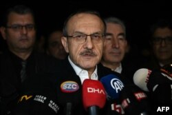 FILE - Governor of Kocaeli districh Seddar Yavuz speaks to press after an assailant took people hostage at Procter & Gamble located plant at Gebze District in Kocaeli near Istanbul on February 1, 2024.