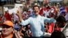 Salvador Nasralla, candidate of the opposition alliance, holds a rally in Tegucigalpa, Honduras, Dec. 10, 2017. 