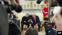 President Donald Trump meets with Ukrainian President Volodymyr Zelenskyy in the Oval Office at the White House, Feb. 28, 2025, in Washington.