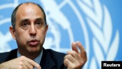 Special Rapporteur on the situation of human rights in North Korea Tomas Ojea Quintana attends a news conference at the United Nations in Geneva, Switzerland, June 7, 2018.