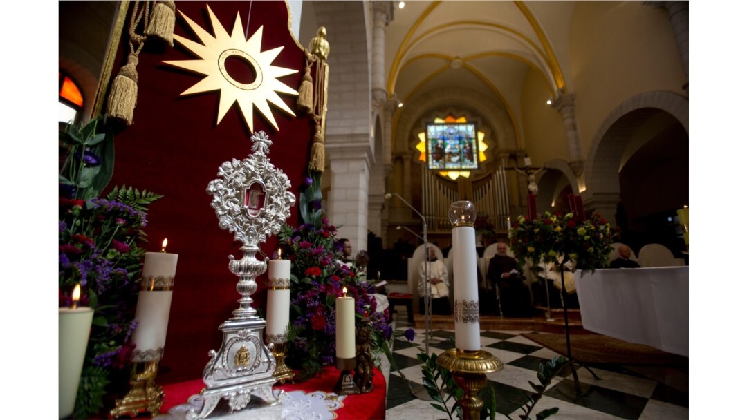 A wooden relic believed to be from Jesus' manger is seen in the Church of the Nativity, traditionally believed by Christians to be the birthplace of Jesus Christ in the West Bank city of Bethlehem, Nov. 30, 2019.