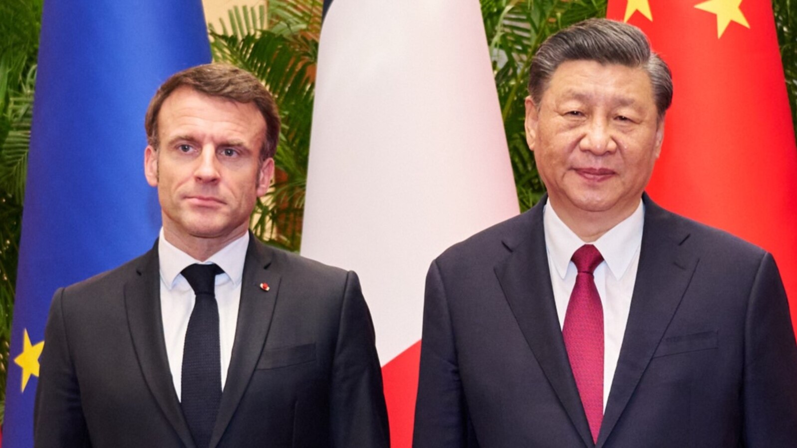 中国国家主席习近平与法国总统埃马纽埃尔·马克龙。(资料照片) 