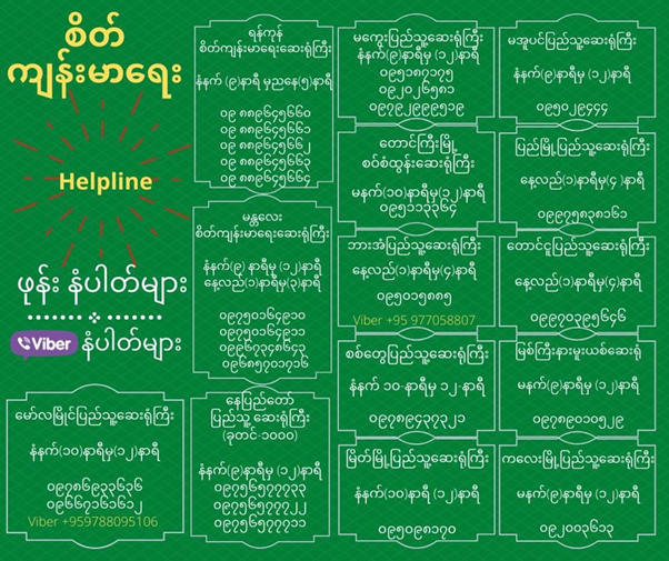 Hotline Contact Numbers in Myanmar for Covid-19 healthcare
