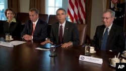 Presiden AS Barack Obama usai melakukan pertemuan dengan pimpinan Kongres AS di Gedung Putih (foto: dok).