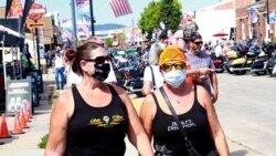 Thousands of bikers rode through the streets for the opening day of the 80th annual Sturgis Motorcycle rally Friday, Aug. 7, 2020, in Sturgis, S.D. Among the crowds of people in downtown Sturgis, a handful wore face masks to prevent the spread of…
