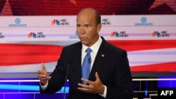 John Delaney speaks during the first Democratic primary debate of the 2020 presidential campaign season hosted by NBC News at the Adrienne Arsht Center for the Performing Arts in Miami, Florida, June 26, 2019.