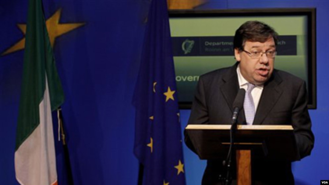 Perdana Menteri Irlandia Brian Cowen pada acara Forum Menteri Keuangan Uni Eropa di Jerma pekan lalu.